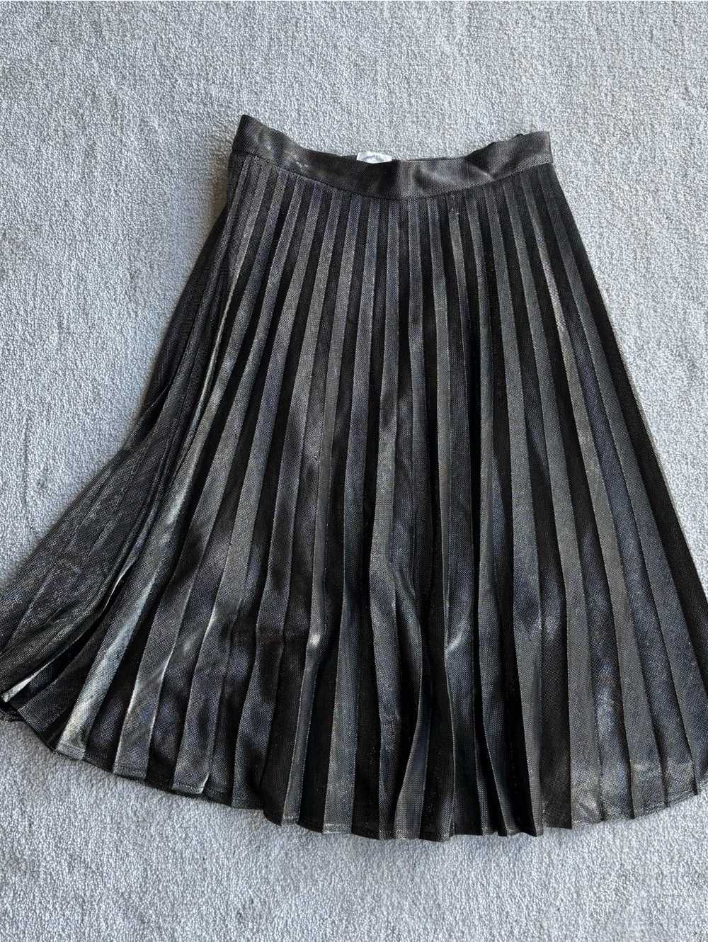 Blue Rain Black Pleated Circle Skirt